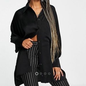 Topshop Oversized Black Shirt